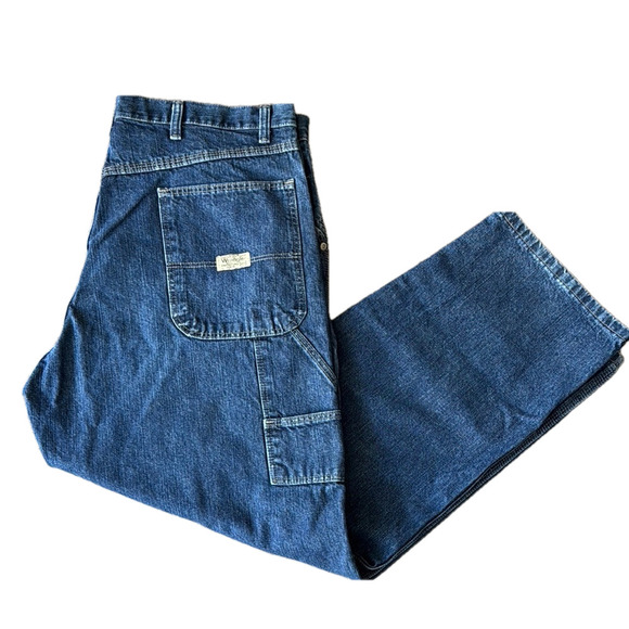 Wrangler 36x30 Baggy Carpenter Blue Denim Jeans - Picture 1 of 8
